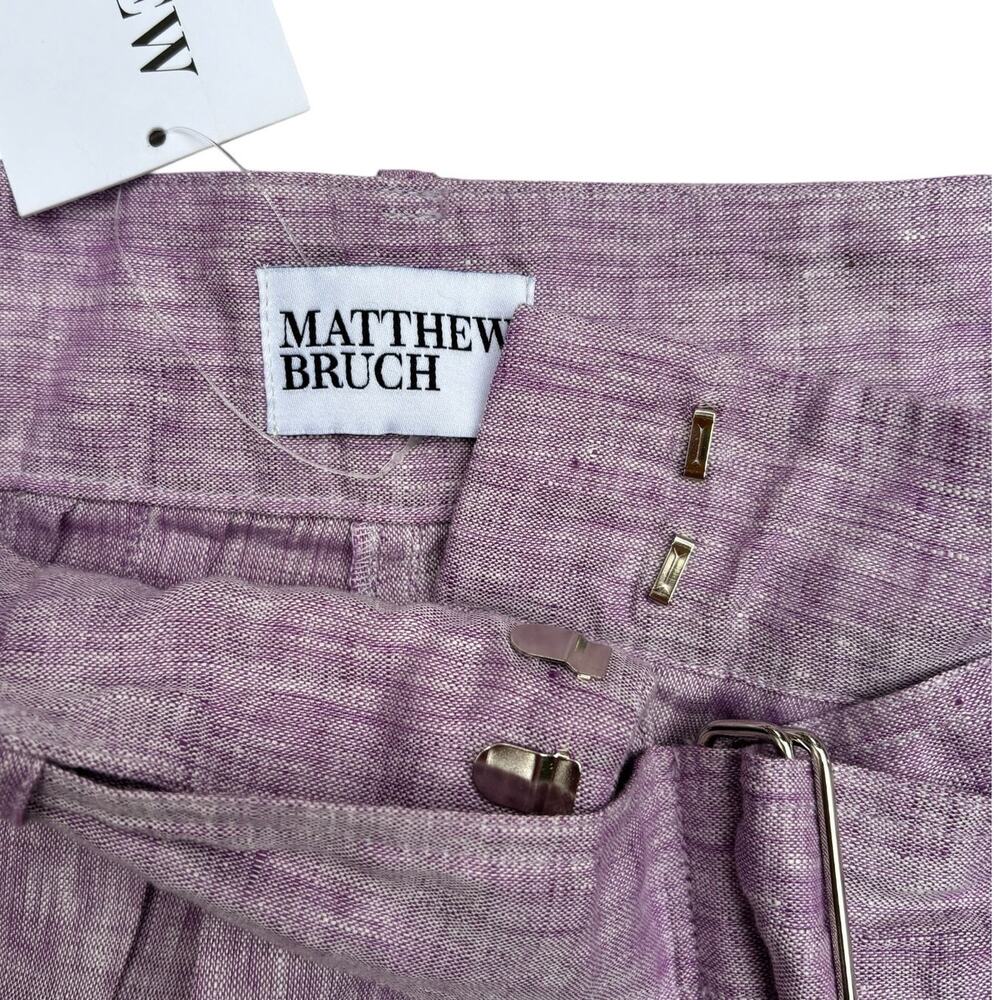 NWT Matthew Bruch Linen Wide Leg Pant and Structured Bandeau Crop Top - Picture 6 of 16